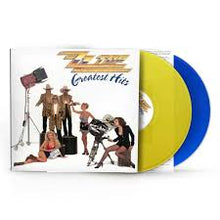 Load image into Gallery viewer, ZZ Top - Greatest Hits (Rocktober Clear Yellow and Blue Vinyl) (2LP)
