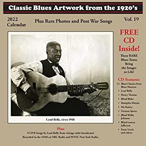2022 Calendar - Classic Blues Artwork From The 1920's w/Free Cd