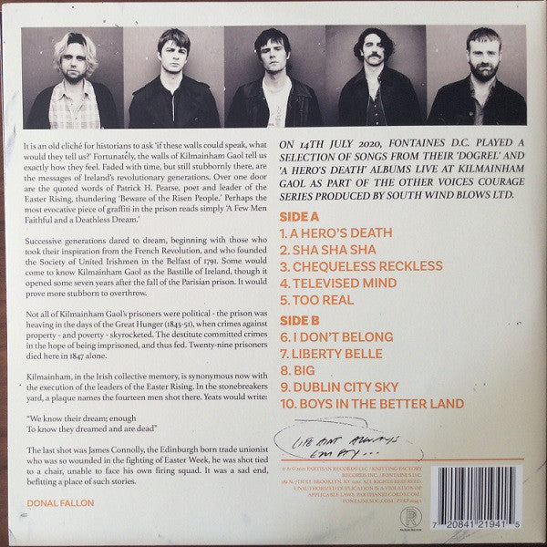 Fontaines D.C. – Live At Kilmainham Gaol Fontaines D.C. - Live at Kilmainham Gaol (180g RSD21